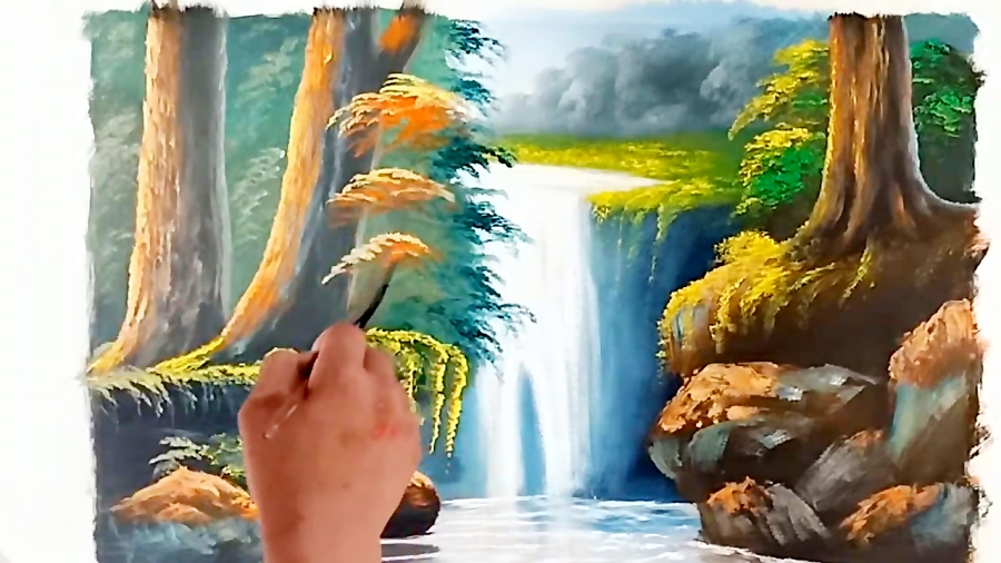 How To Draw Scenery Mountain Drawing Of Nature Water Color Painting