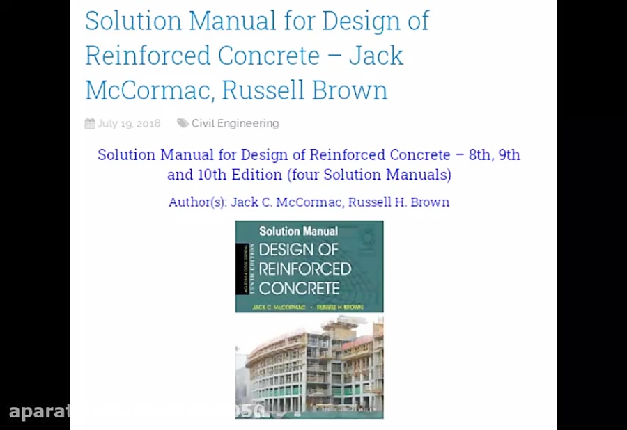 Solution Manual For Design Of Reinforced Concrete Jack Mccormac