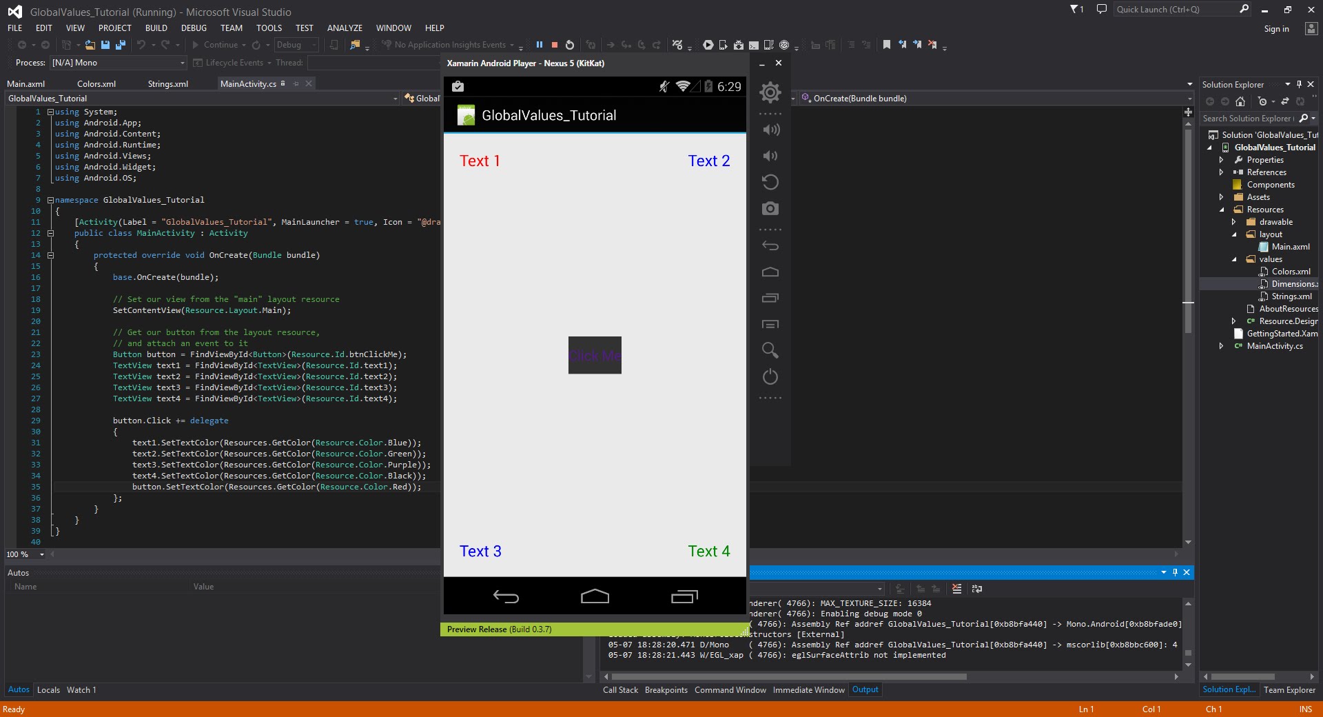 Xamarin Android Tutorial 63 Global Values Part 1