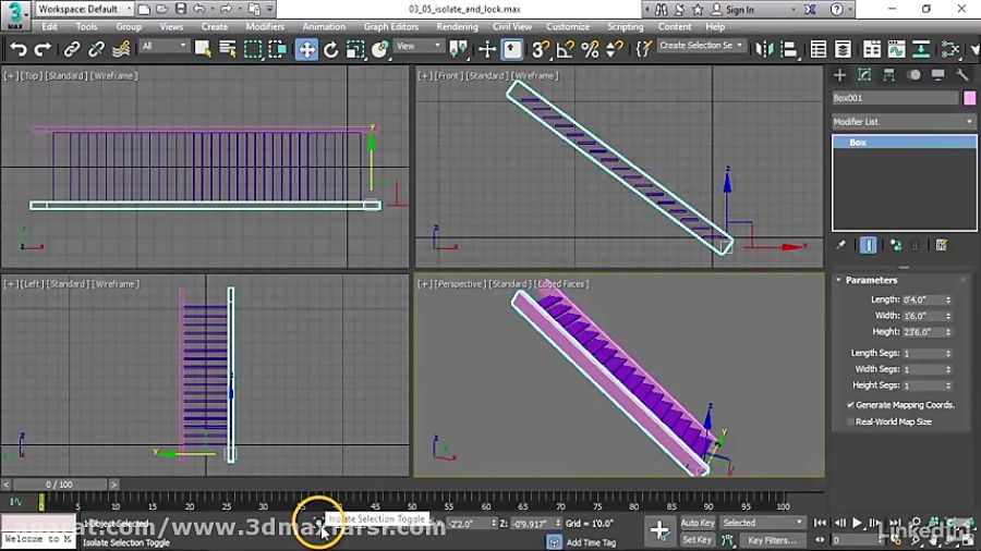 3ds Max Isolate Selection Lock Selection آموزش ترفند های تری دی مکس