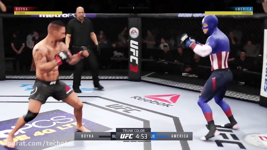 مبارزه یوری بویکا و کاپیتان آمریکا در EA Sports UFC 3