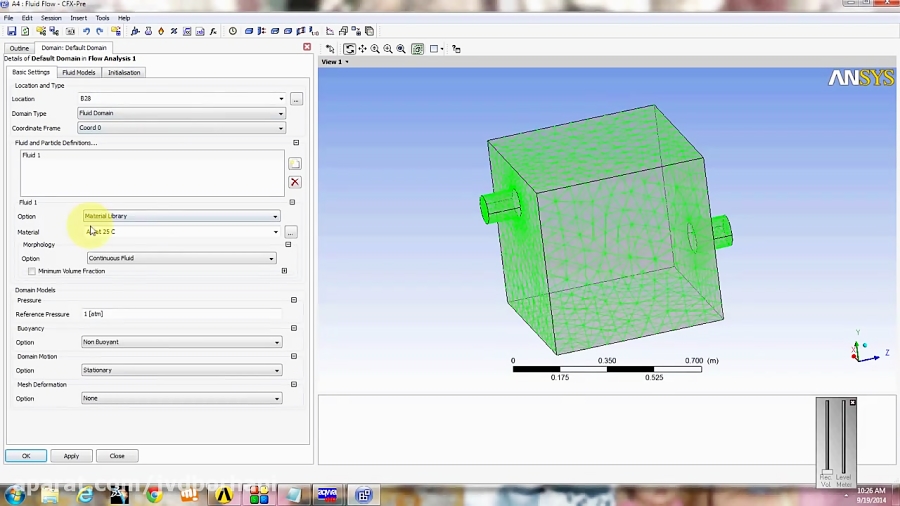CFX Analysis in water tank using Ansys workbench