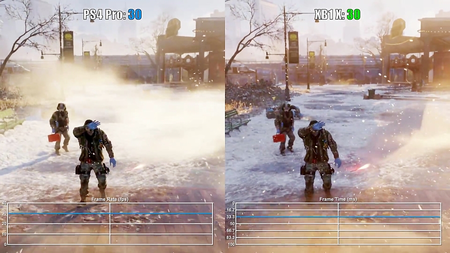 مقایسه فریم ریت بازی The Division PS4 Pro vs Xbox One X