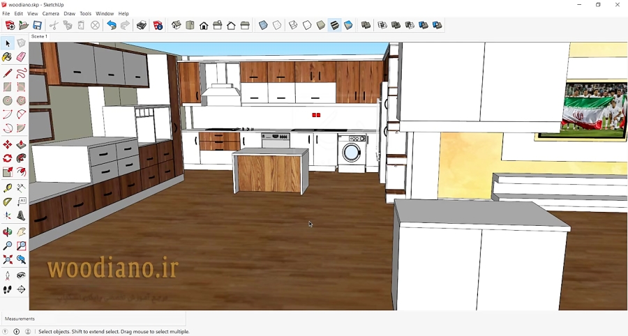 آموزش طراحی کابینت آشپزخانه با اسکچاپ 2018- قسمت 1