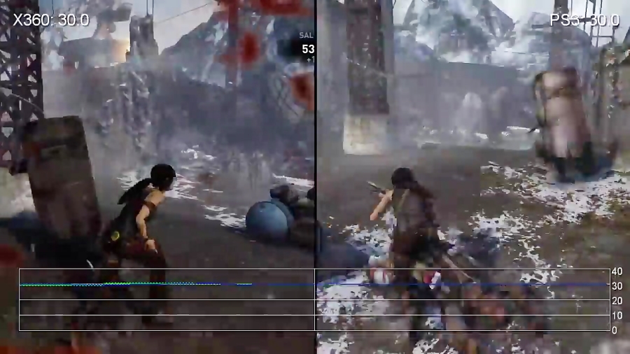 مقایسه فریم ریت Tomb Raider - PS3 vs X360