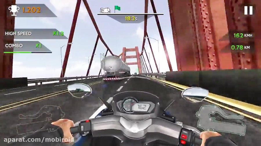 گیم پلی بازی Moto Rider In Traffic