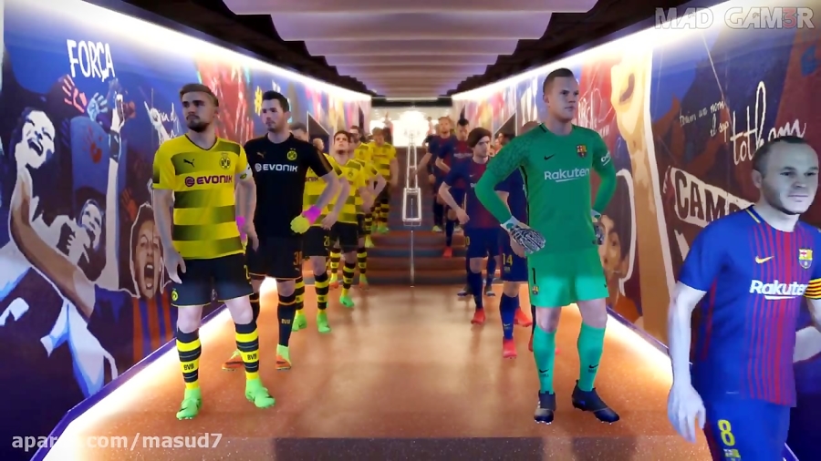 PES 2018 [PS4 pro Ultra Graphics Gameplay 4K Video] Barcelona VS Dortmund
