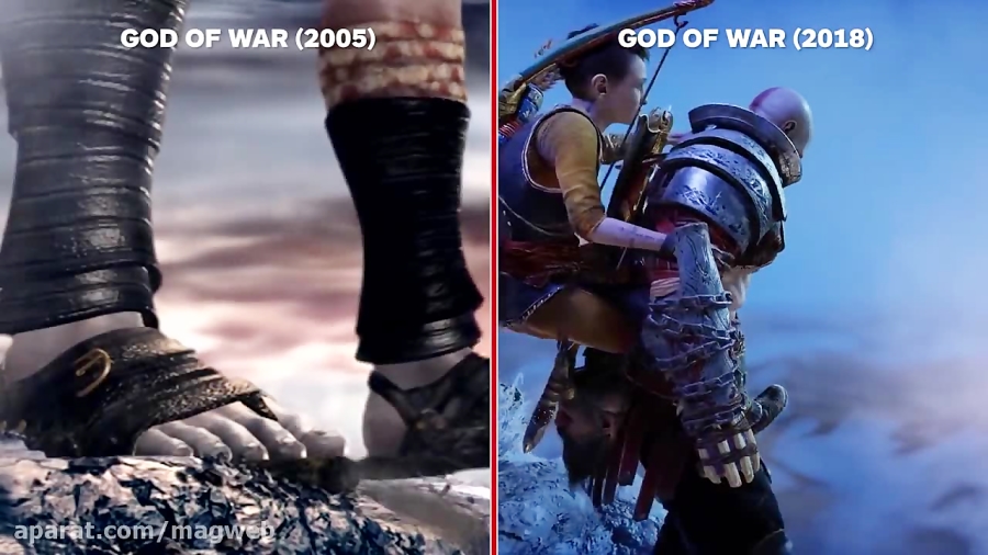 مقایسه گرافیک God of War 2018 با God of War 2005