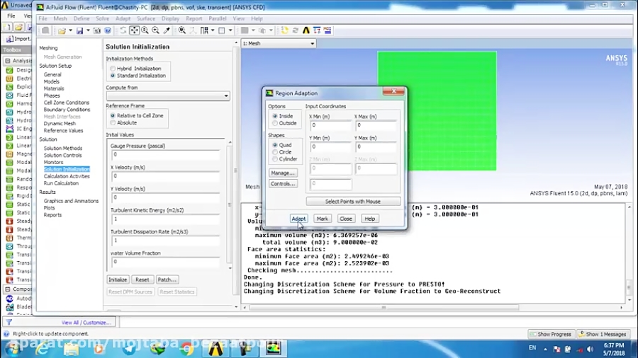Transient multiphase flow simulation in ansys fluent