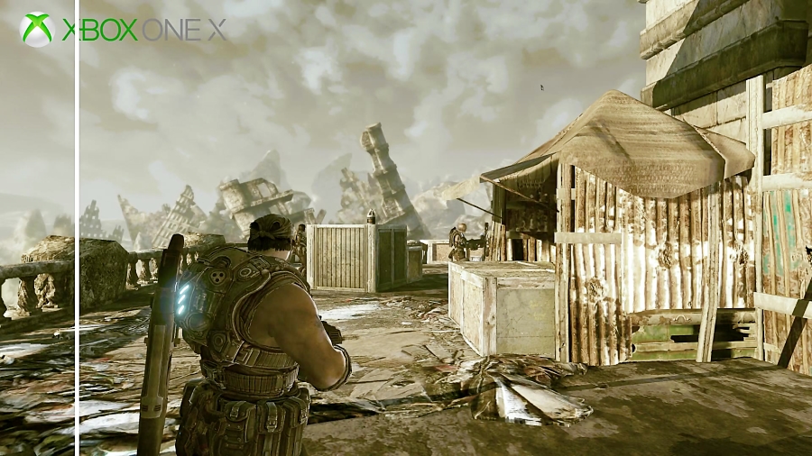 مقایسه گرافیک بازی Gears of War 3 XOX vs XOS