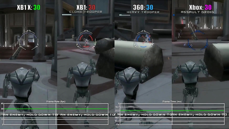 مقایسه فریم ریت بازی Battlefront 2 XO vs X360 vs XOG