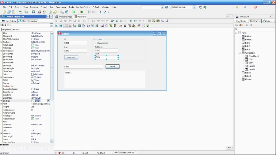 Client server application Delphi tutorial