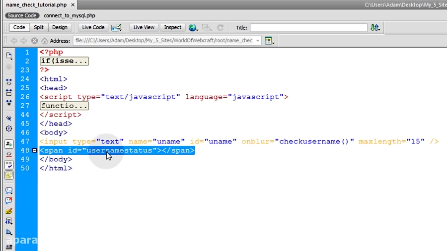 basic javascript - profile lookup - page 2 -... Check User Sign Up Name Tutorial Javascript Ajax PHP for Social Network ...