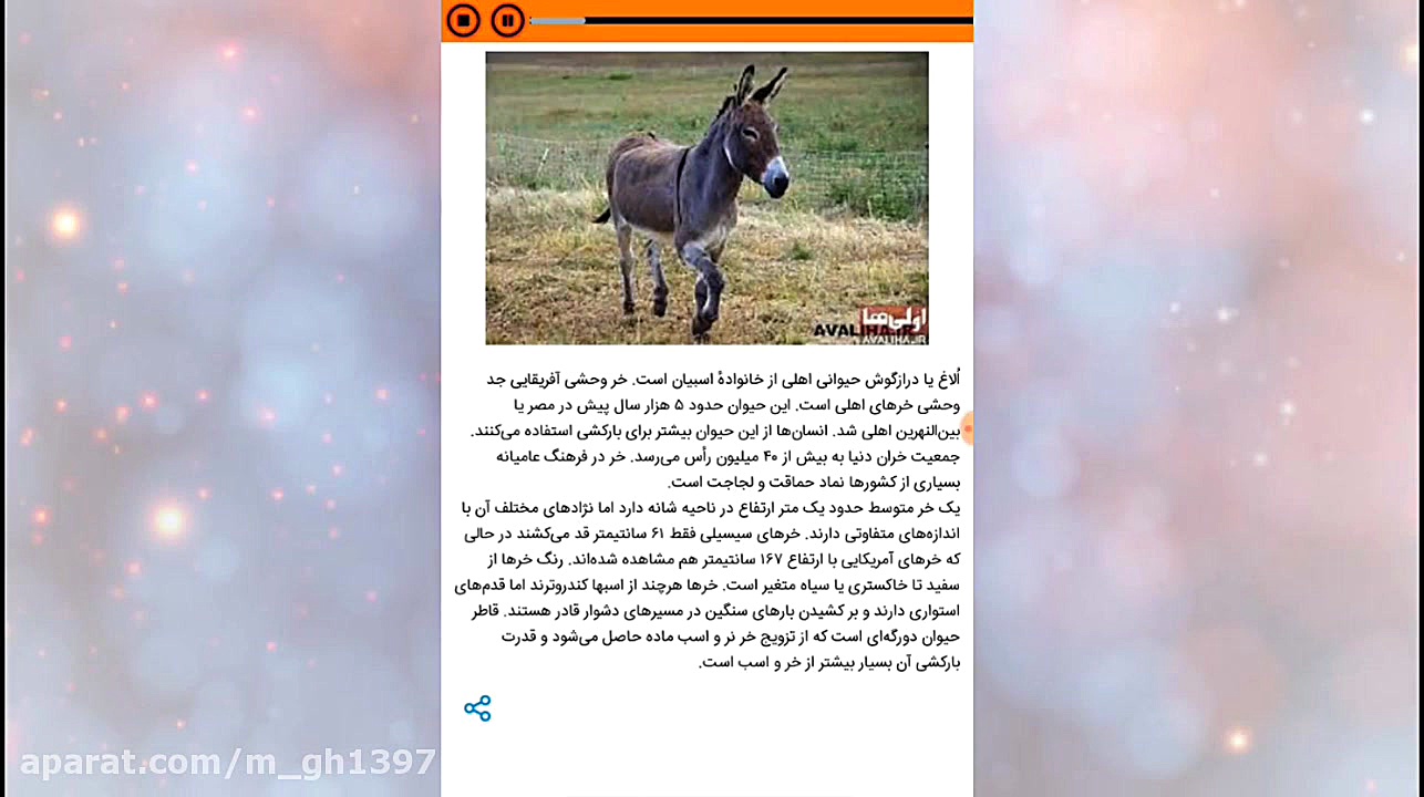 معرفی برنامه آشنایی کودکان با حیوانات(صوتی) زمان110ثانیه