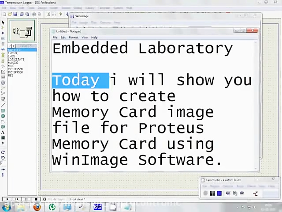 Creating Image for Memory Card of Proteus using WinImage