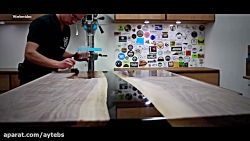 روش ساخت میز با چوب گردو و اپوکسی رزین مشکی