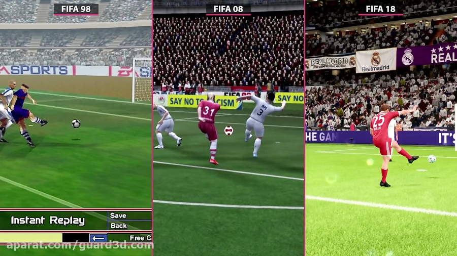 مقایسه گرافیک همه نسخه های فیفا از ابتدا تا FIFA 18