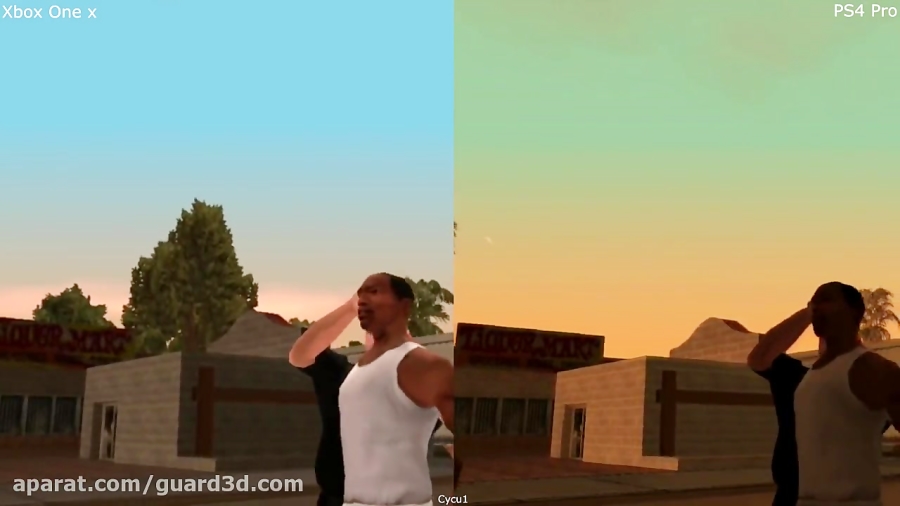 مقایسه گرافیک GTA San Andreas روی XOne X و PS4 Pro