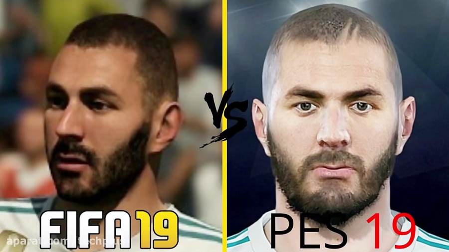 مقایسه چهره بازیکنان در PES 2019 و FIFA 19