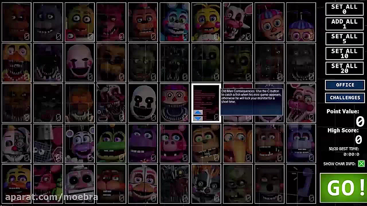 بررسی فارسی بازی Fnaf - Ultimate Custom Night شکیرا