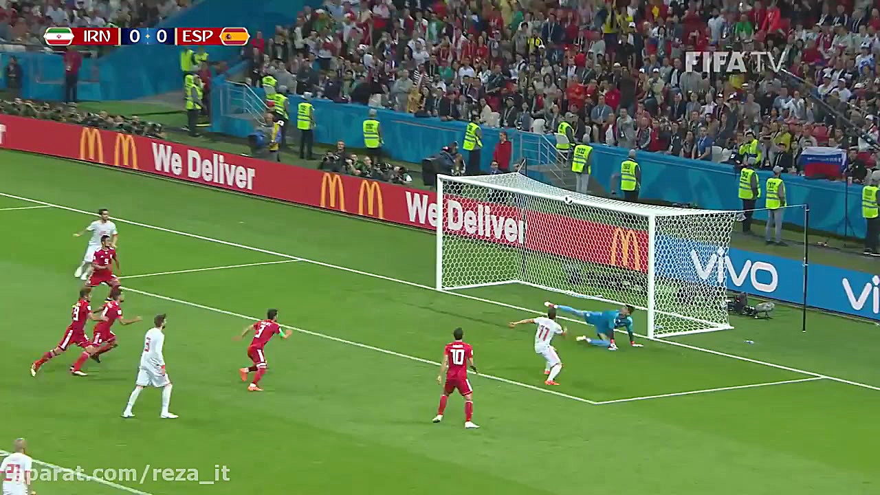 خلاصه بازی ایران 0 - اسپانیا 1 | جام جهانی 2018 روسیه زمان130ثانیه