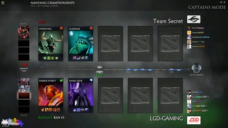 قسمت اول بازی اول - LGD vs Team Secret
