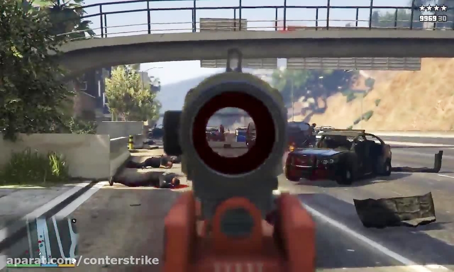 جنگ با پلیس در بازی GTA V ( گیم پلی خودم ) پارت 3