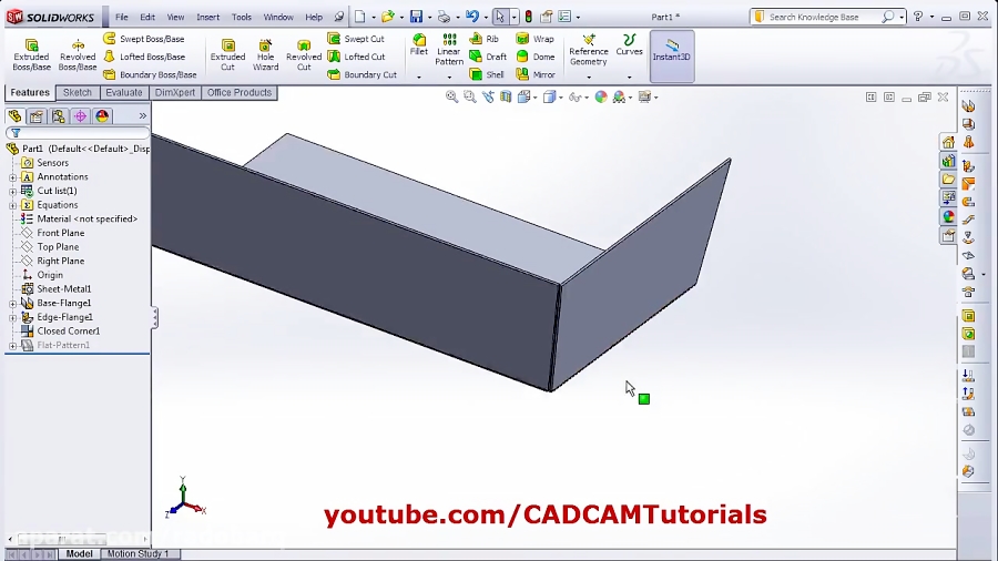 SolidWorks Sheet Metal Tutorial for Beginner - 2 | Closed Welded Break ...