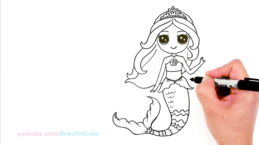 draw so cute barbie mermaid