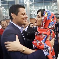علیرضا فغانی و همسرش در فرودگا...
