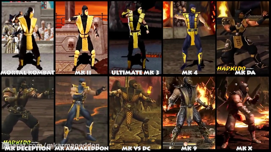 Mortal Kombat SCORPION Graphic Evolution 1992 - ۲۰۱۵