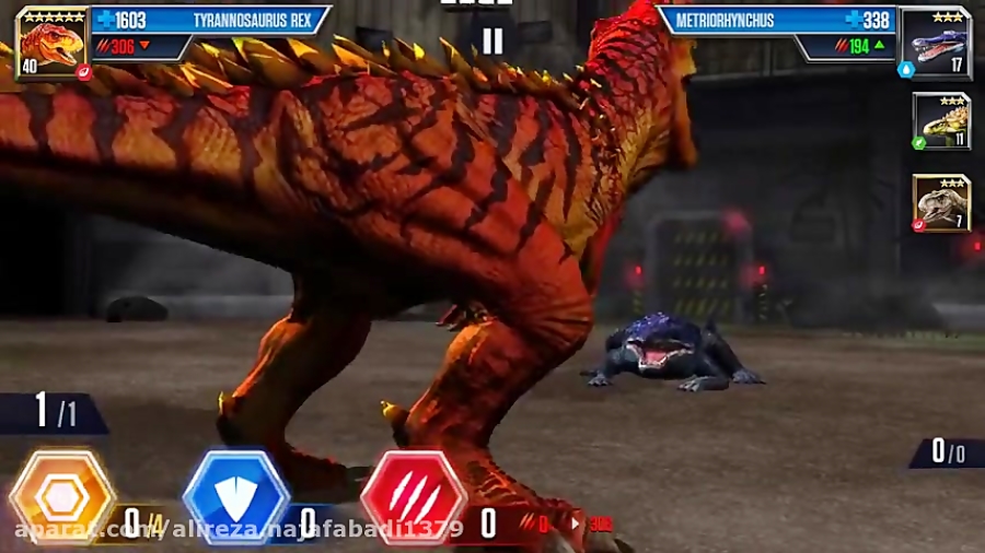 تی رکس لول 40 در بازی Jurassic World The Game