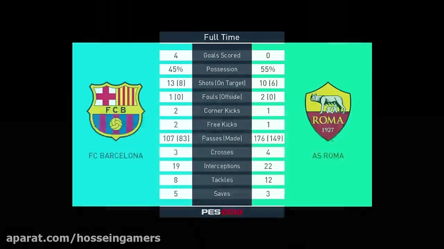 گیم پلی بازی pes 2018 بارسلونا vs رم
