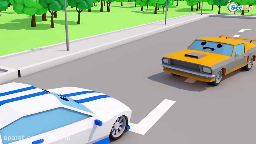 Racing Cars in 3D Animation Cars Cartoon for kids! Cars  Trucks Stories