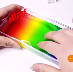 اسلایم شفاف رنگین کمونی★کپی به...