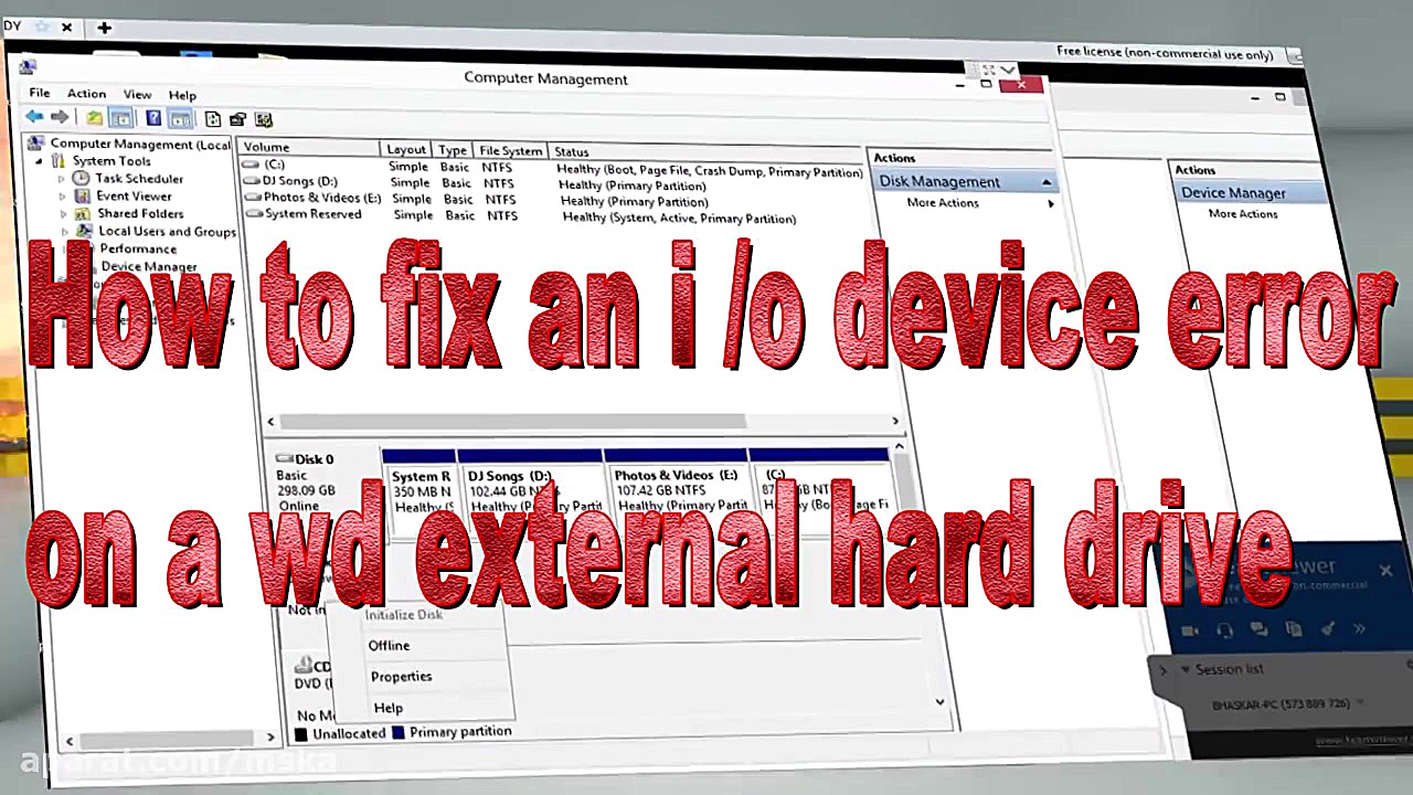 how to fix an i o device error on a wd external hard drive مجید کریمی