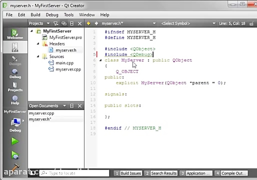 C Qt 67 - QTCPServer - a basic TCP server application