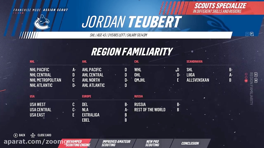 ویدیو بازی NHL 19 با محوریت سیستم استعدادیابی-زومجی