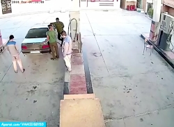 حادثه وحشتناک آتش گرفتن پمپ بن...