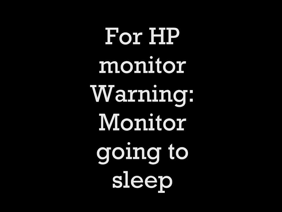 monitor going to sleep hp