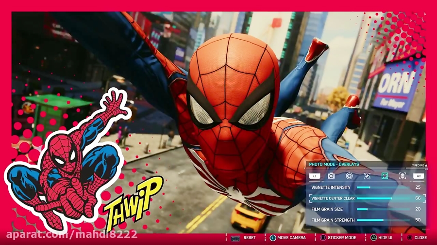 تریلر حالت photo mode بازی spiderman ps4