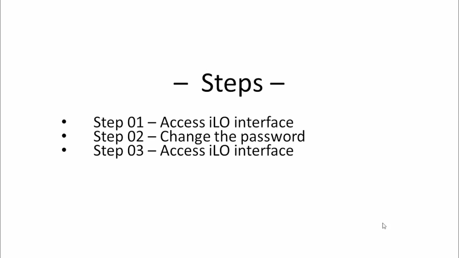 HP iLO Change the default password (NOT PASSWORD RECOVERY or HACK)