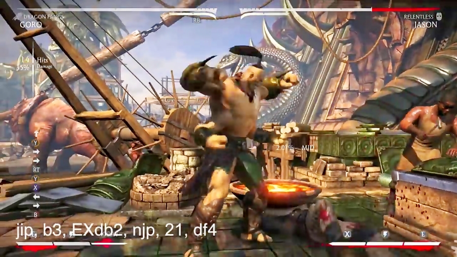 Mortal Kombat X: "GORO" Combos - (Tigrar Fury, Dragon Fang  Kuata