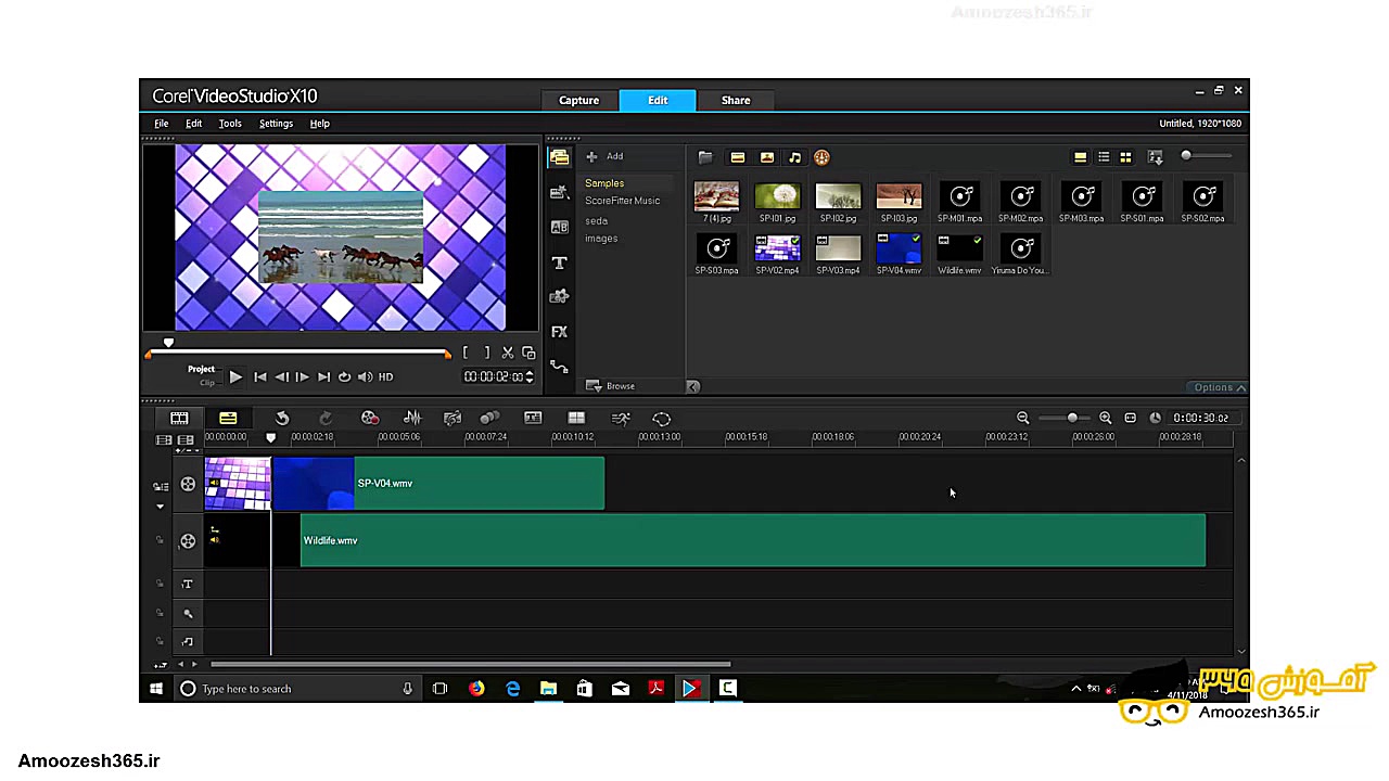 معرفی بخش تایم لاین (Time Line) در برنامه کورل ویدیو استودیو (Corel Video Studio زمان469ثانیه