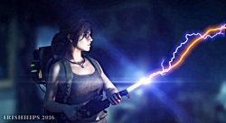 Tomb Raider: Lara Busting A Ghost