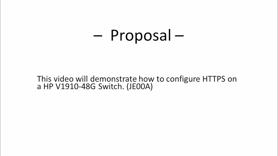 HP Switch How to configure HTTPS (JE009A)