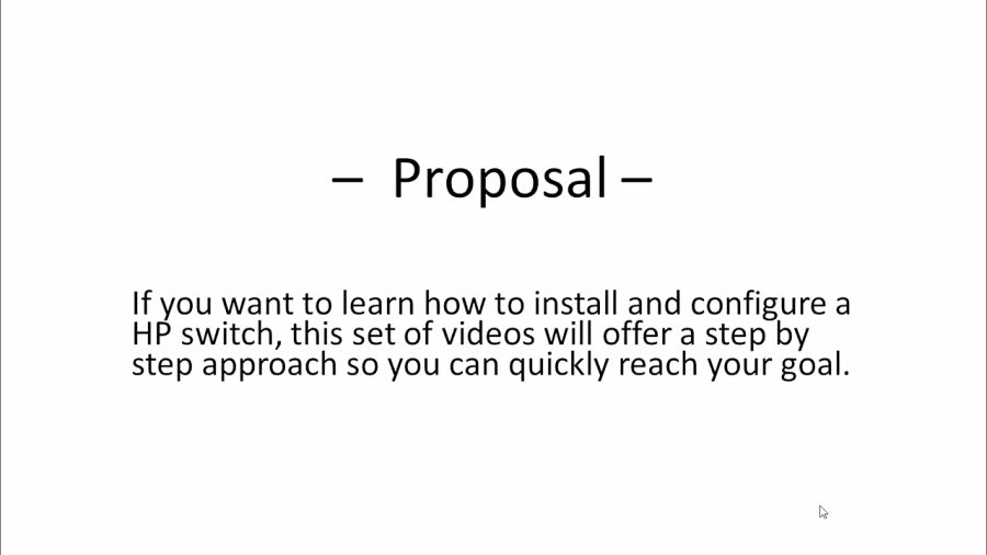 HP Switch Configuration step by step