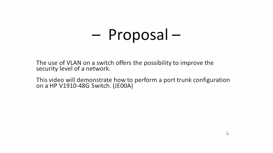 HP Switch Trunk Configuration (JE009A)