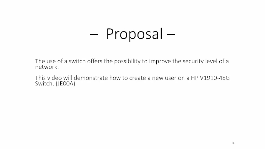HP Switch User management