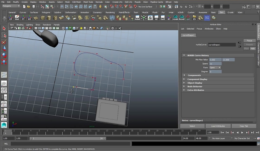 Creating cables with curves in Maya